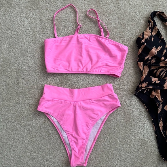 Three swimsuits medium small Cupshe aerie one piece high waist - Picture 2 of 6